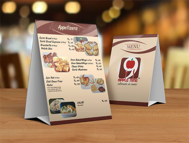 in menu quán cà phê