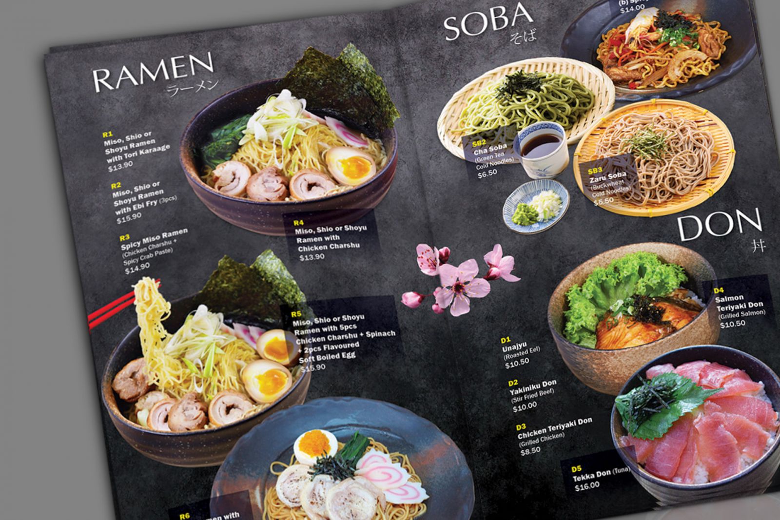 menu nhà hàng sang trọng 