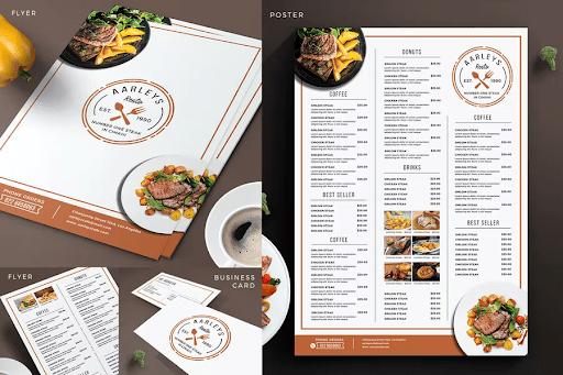 menu nhà hàng sang trọng