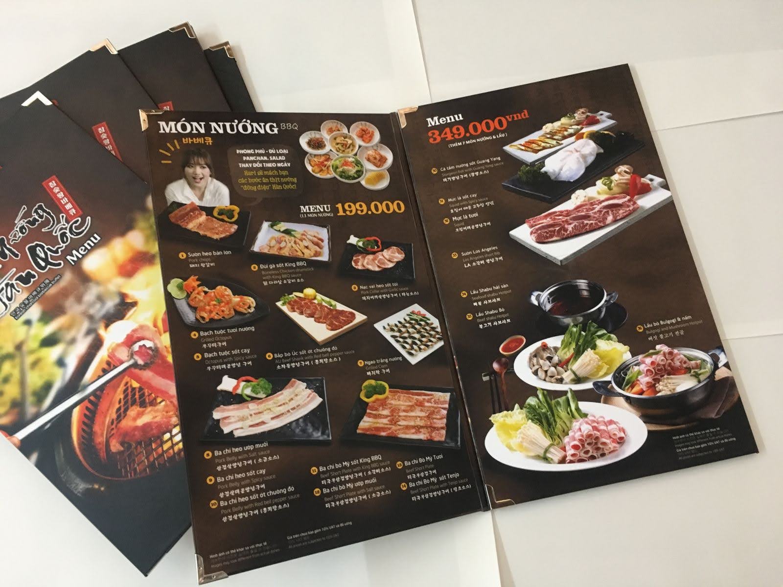 menu nhà hàng sang trọng 