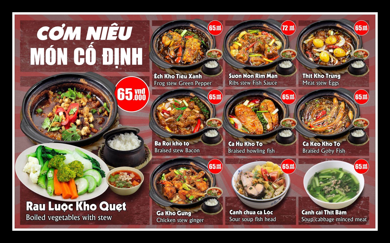 menu nhà hàng sang trọng 